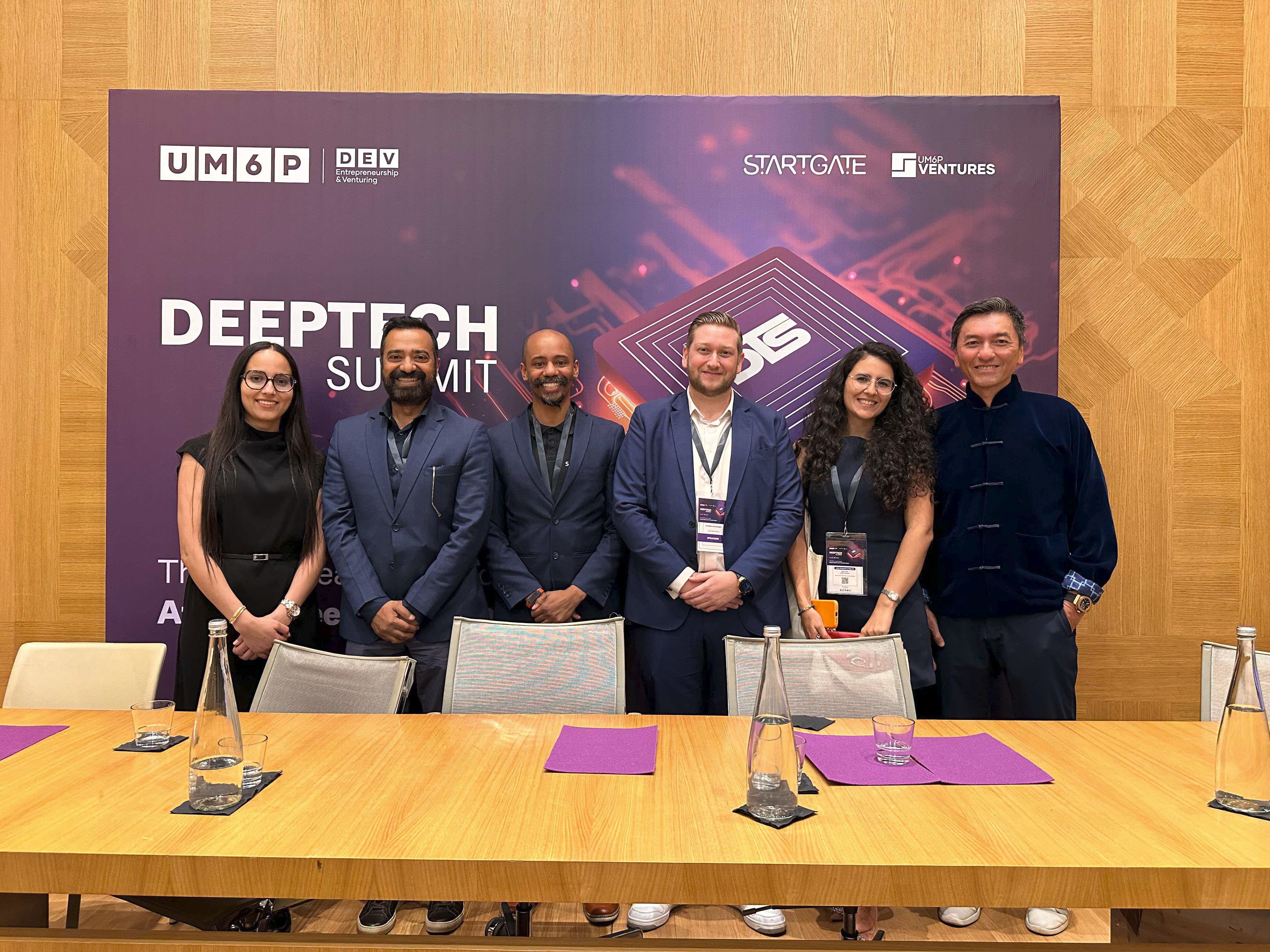 Thaheer Mullins on a panel at the Deep Tech Summit in Morocco
